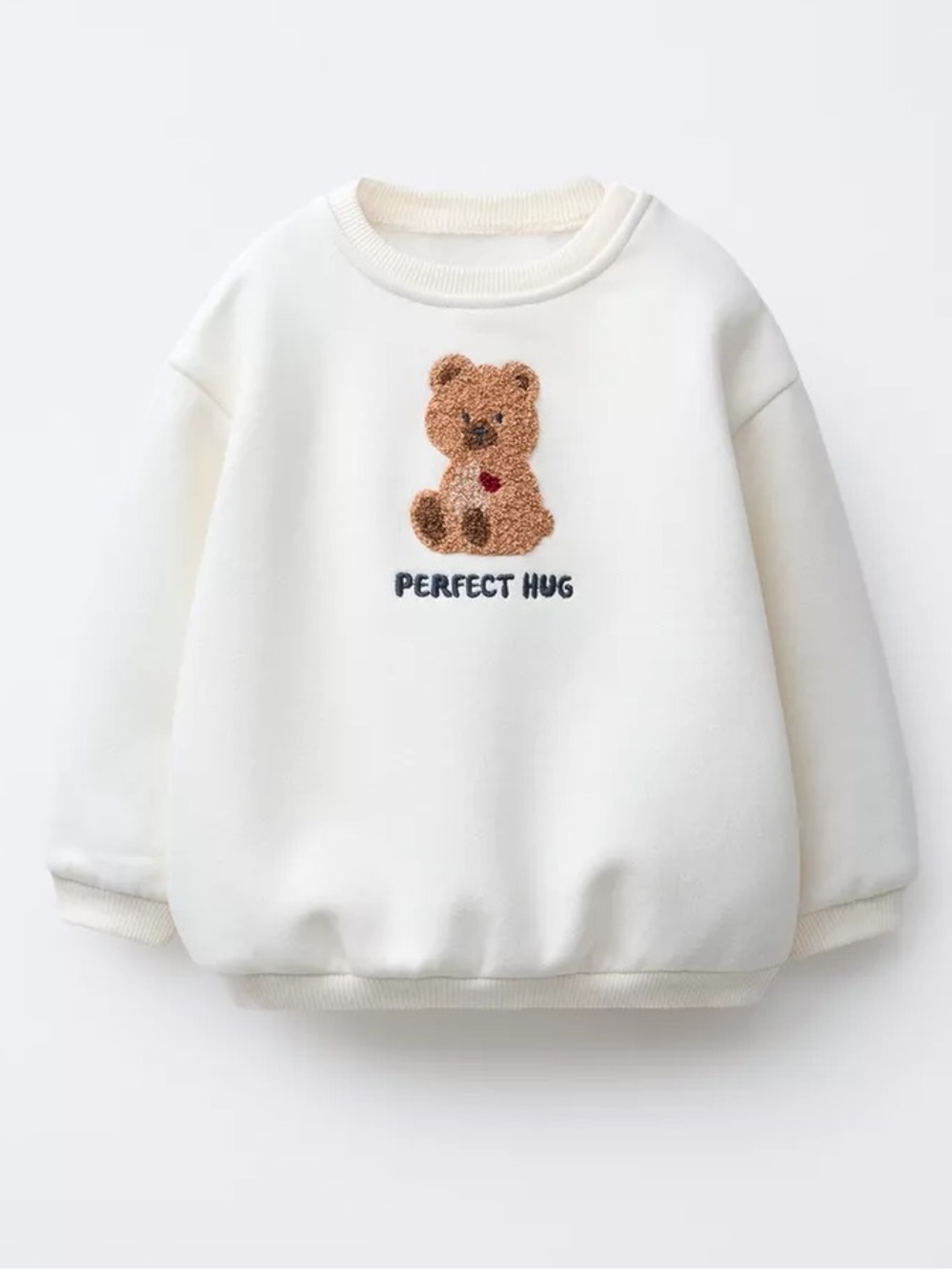 ZARA Sweatshirt with Teddy 'Perfect Hug' Patch, 6-9M
